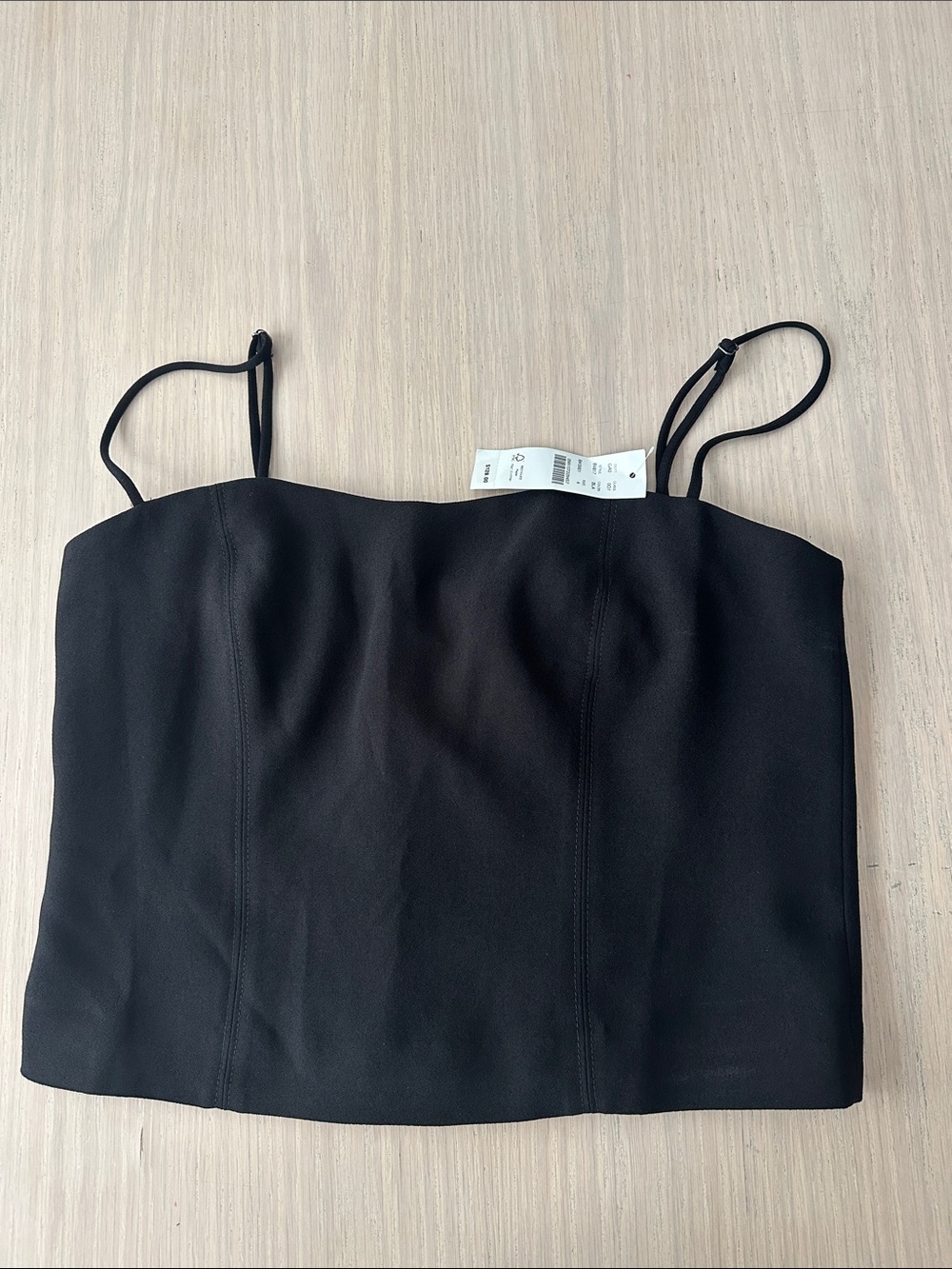 J. Crew Black Spaghetti Strap Crop Cami sz 4